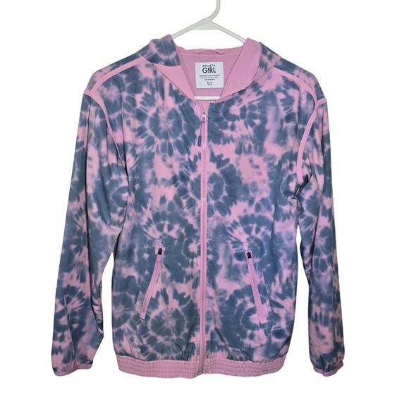 Athleta Girl Happy Go Lucky Jacket Full Zip Poly/Spandex
Pink/Purple Tie Dye - Picture 1 of 8